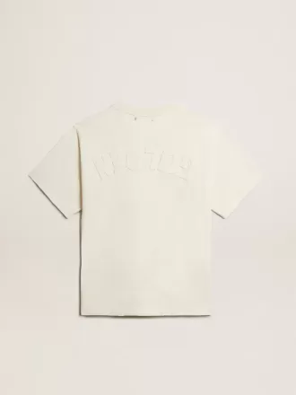 T-Shirt in Altweiß mit umgekehrtem Logo auf der Rückseite – Jersey Capsule