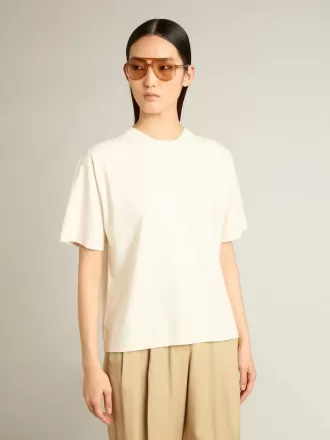 T-Shirt in Altweiß mit umgekehrtem Logo auf der Rückseite – Jersey Capsule