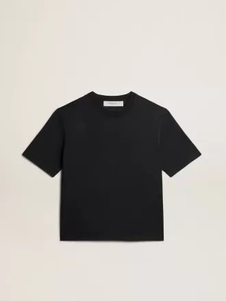 T-Shirt in gewaschenem Schwarz mit umgekehrtem Logo auf der Rückseite – Jersey Capsule