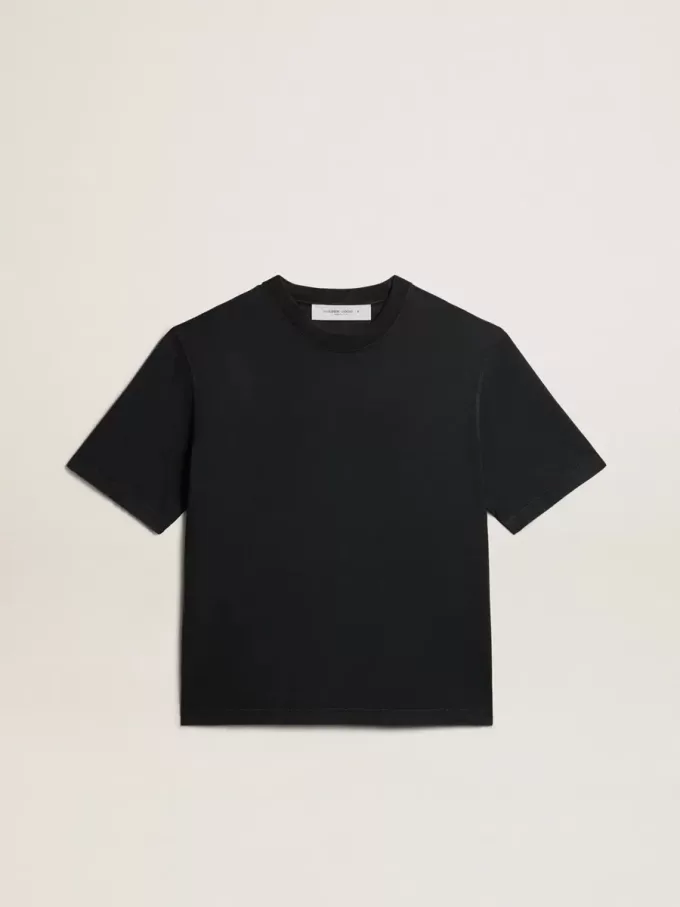 T-Shirt in gewaschenem Schwarz mit umgekehrtem Logo auf der Rückseite – Jersey Capsule