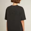 T-Shirt in gewaschenem Schwarz mit umgekehrtem Logo auf der Rückseite – Jersey Capsule