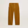 Tabakfarbene Chino-Hose für Jungen mit Stickerei