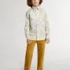 Tabakfarbene Chino-Hose für Jungen mit Stickerei