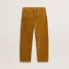 Tabakfarbene Chino-Hose für Jungen mit Stickerei
