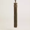 Tassel-förmiger Anhänger aus silberfarbenem Messing mit Kristallen