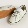 Teen Old School aus weißem Leder mit grüner Nappa-Fersenlasche und grünem Einsatz Teen Old School aus weißem Leder mit grüner Nappa-Fersenlasche und grünem Einsatz