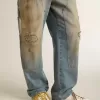True-Star für Herren aus weißem Nappaleder mit goldfolienbeschichtetem Lederstern und beigem Wildleder-Fersenriemen