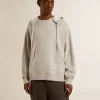 Unisex-Kapuzenpullover aus Baumwolle mit Aufdruck auf der Rückseite