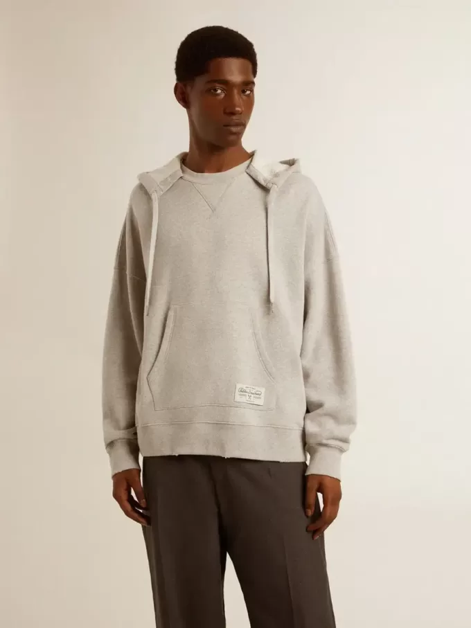 Unisex-Kapuzenpullover aus Baumwolle mit Aufdruck auf der Rückseite
