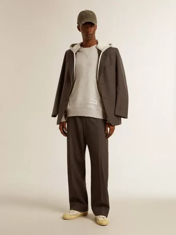 Unisex-Kapuzenpullover aus Baumwolle mit Aufdruck auf der Rückseite