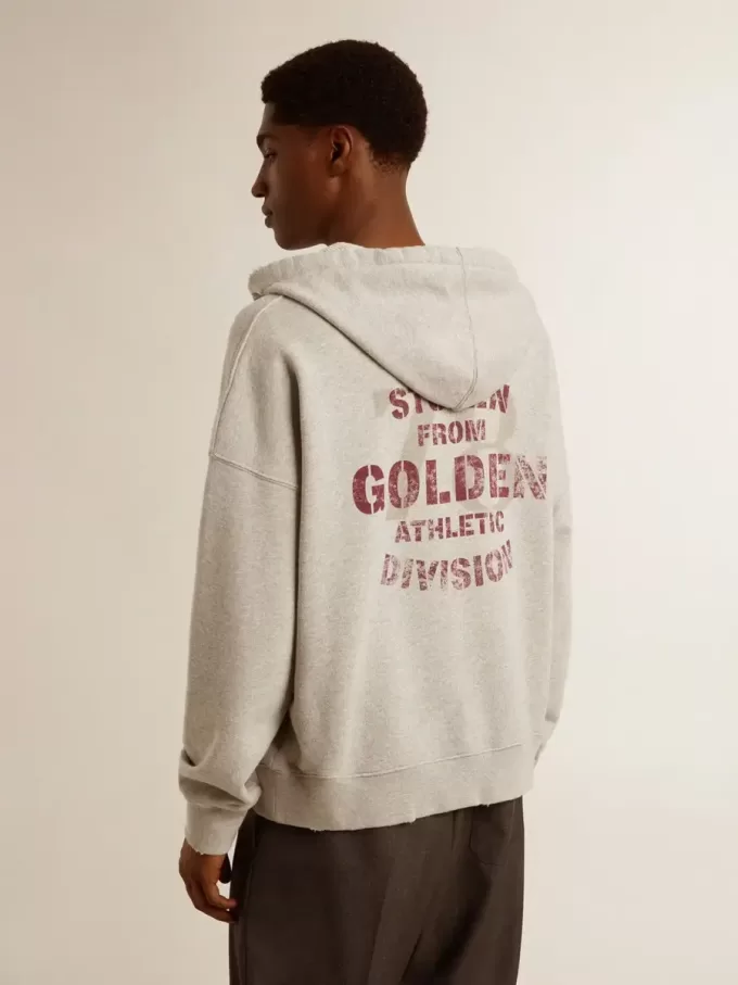Unisex-Kapuzenpullover aus Baumwolle mit Aufdruck auf der Rückseite