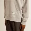 Unisex-Kapuzenpullover aus Baumwolle mit Aufdruck auf der Rückseite
