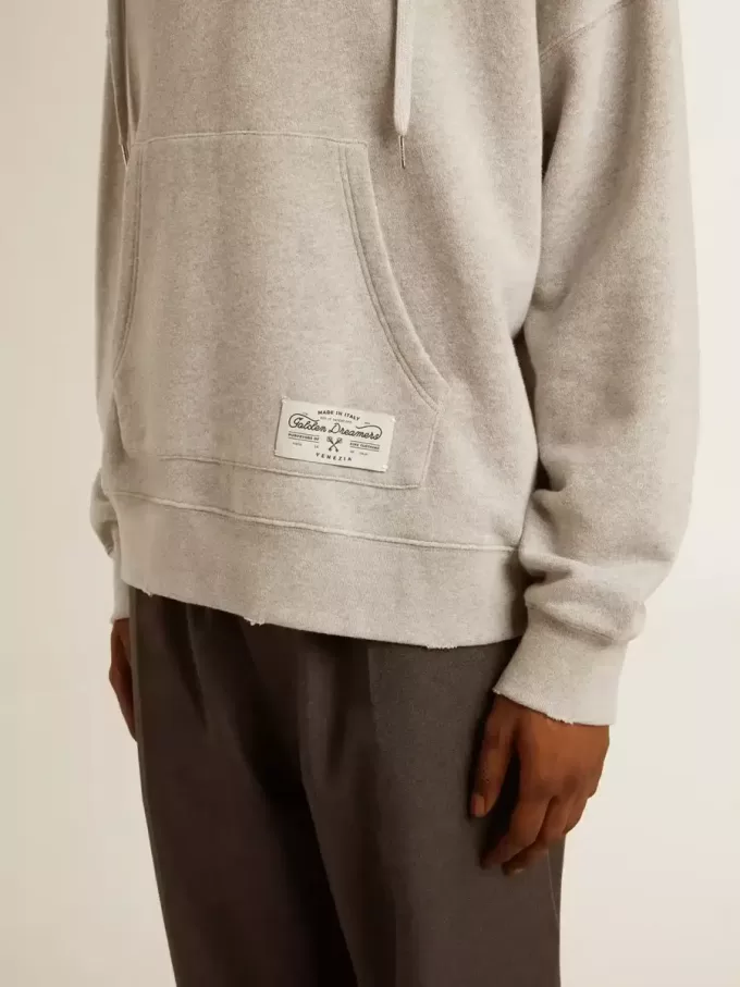 Unisex-Kapuzenpullover aus Baumwolle mit Aufdruck auf der Rückseite