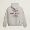 Unisex-Kapuzenpullover aus Baumwolle mit Aufdruck auf der Rückseite