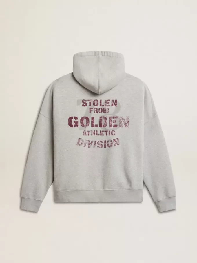 Unisex-Kapuzenpullover aus Baumwolle mit Aufdruck auf der Rückseite