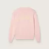 Unisex-Pullover für Kinder in Rosa mit Rippstrick und Golden-Logo auf der Rückseite
