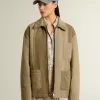 Unisex-Steppjacke in Khaki-Tönen