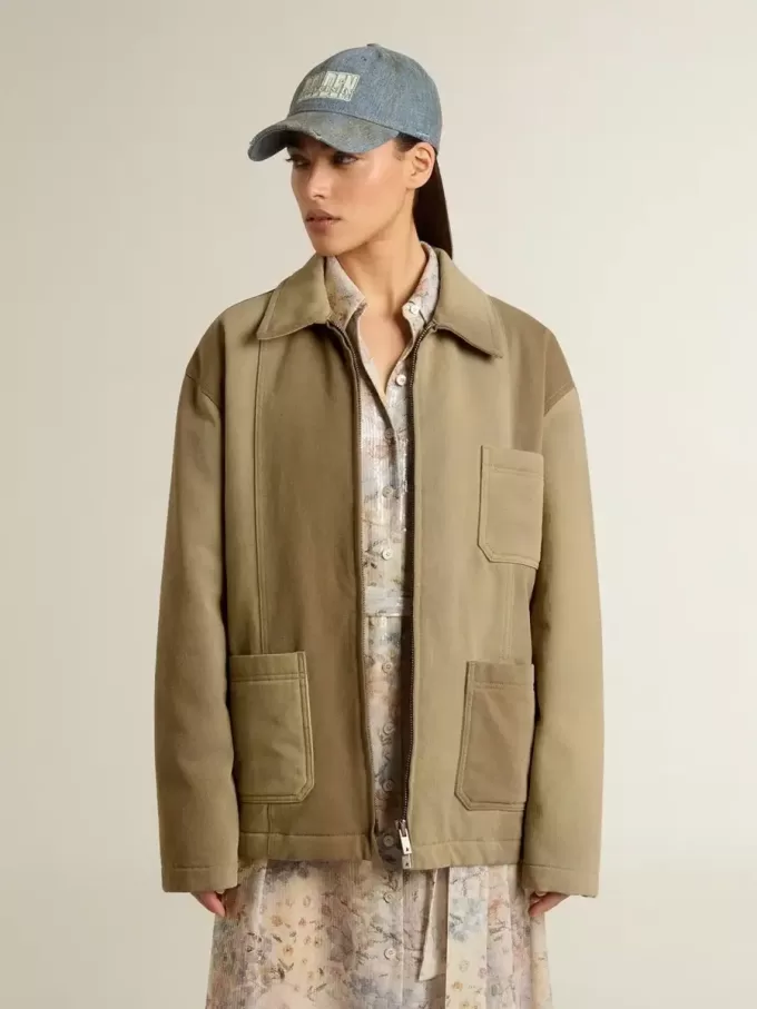 Unisex-Steppjacke in Khaki-Tönen