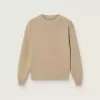 Unisex-Strickpullover für Kinder in Goldbeige mit Logo auf der Rückseite