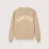 Unisex-Strickpullover für Kinder in Goldbeige mit Logo auf der Rückseite