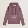 Unisex-Sweatshirt aus mauvefarbener Baumwolle mit Print auf der Vorderseite