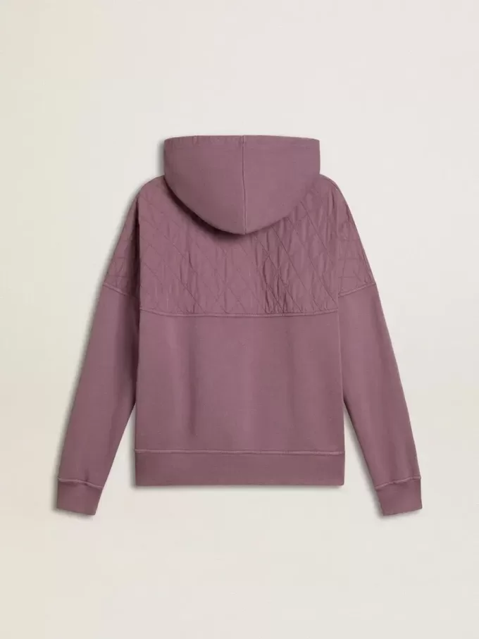 Unisex-Sweatshirt aus mauvefarbener Baumwolle mit Print auf der Vorderseite