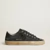 V-Star aus mitternachtsblauem Denim mit schwarzem Lederstern und Zehenkappe V-Star aus mitternachtsblauem Denim mit schwarzem Lederstern und Zehenkappe