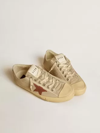 V-Star aus quarzfarbenem Nylon mit ziegelrotem Nubuk-Stern