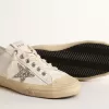 V-Star aus weißem Leder mit platinfarbenem Glitzerstern V-Star aus weißem Leder mit platinfarbenem Glitzerstern