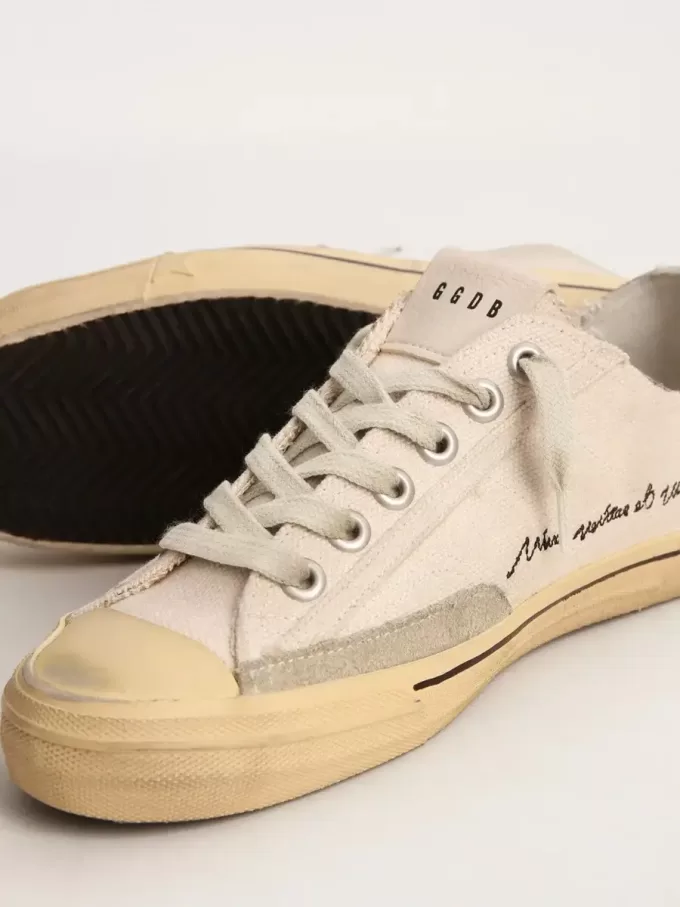 Herren-Sneaker V-Star LTD mit schwarzem Wildlederstern und gesticktem Schriftzug
