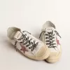 V-Star mit rosa Glitzerstern und Fersenlasche aus Metallic-Leder