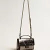 Venezia Tasche aus anthrazitgrauem Metallic-Leder mit schwarzen Details