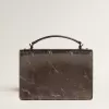 Venezia Tasche aus anthrazitgrauem Metallic-Leder mit schwarzen Details