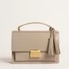 Venezia-Tasche aus beigem Leder mit Golddetails