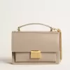Venezia-Tasche aus beigem Leder mit Golddetails