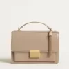 Venezia-Tasche aus beigem Leder mit Golddetails