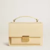 Venezia Tasche aus beigem Leder mit Python-Print und goldenen Details
