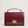 Venezia Tasche aus burgunderrotem Leder mit Golddetails