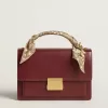 Venezia Tasche aus burgunderrotem Leder mit Golddetails