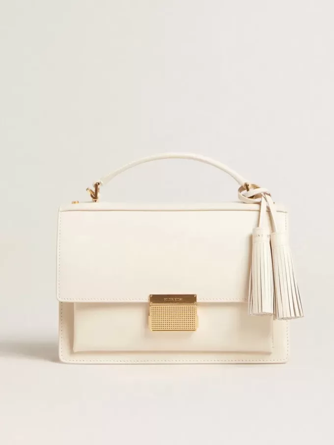 Venezia Tasche aus butterfarbenem Leder mit Golddetails