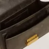 Venezia Tasche aus schwarzem Distressed-Leder mit goldenen Details