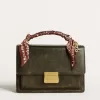 Venezia Tasche aus schwarzem Distressed-Leder mit goldenen Details