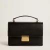 Venezia Tasche aus schwarzem Leder mit Golddetails