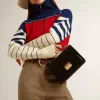 Venezia Tasche aus schwarzem Leder mit Golddetails
