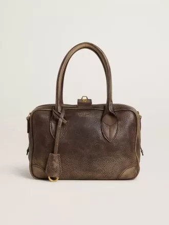 Vita Bag aus braunem Vintage-Leder mit goldenen Details Vita Bag aus braunem Vintage-Leder mit goldenen Details