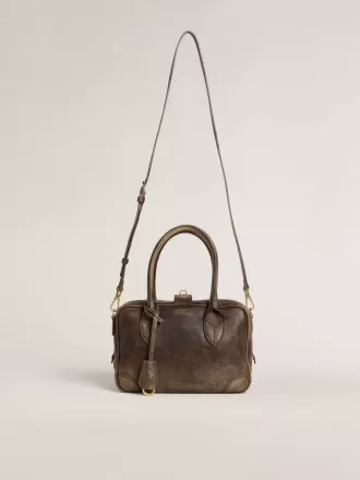 Vita Bag aus braunem Vintage-Leder mit goldenen Details Vita Bag aus braunem Vintage-Leder mit goldenen Details