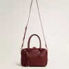 Vita Bag aus burgunderrotem Leder mit goldenen Details