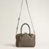 Vita Bag aus salbeigrünem Leder mit goldenen Details