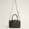 Vita Bag aus schwarzem Schafsleder mit goldenen Details