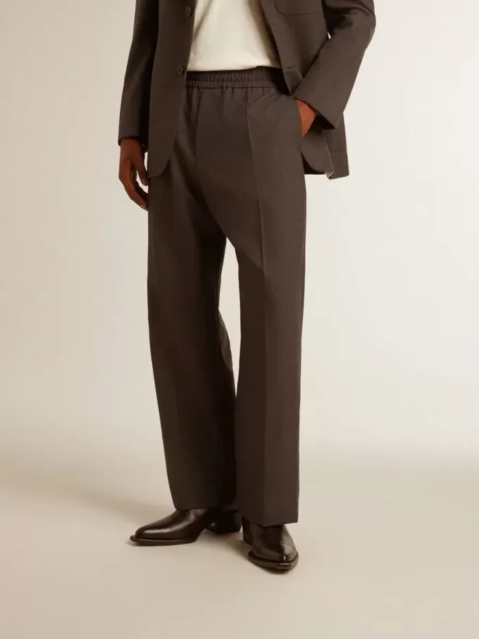Weiche Herrenhose aus anthrazitgrauer Wolle Weiche Herrenhose aus anthrazitgrauer Wolle